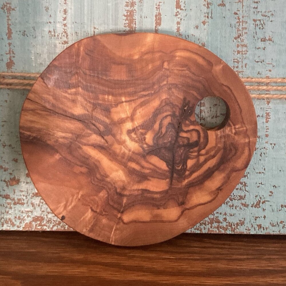 Olive Wood Rustic Natural Coaster Set of 6 with Holder Hand Made - Picture 11 of 16